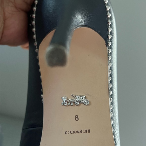Elegant Coach SAMANTHA Black Heels with Beaded Detailing - Picture 5 of 7